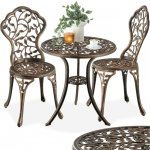 tectake 406104 bistro stůl lyon pro 2 osoby, hliník odolný proti povětrnostním vlivům - černá/šedá – Hledejceny.cz