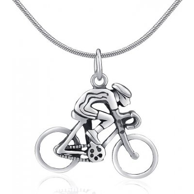 SILVEGO Stříbrný přívěsek cyklista PRMP14191 – Zboží Dáma