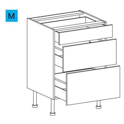 EBS MPLES603ZS Skříňka spodní 60cm, plnovýsuvné zásuvky, diamantově šedá 1 set – Zboží Dáma