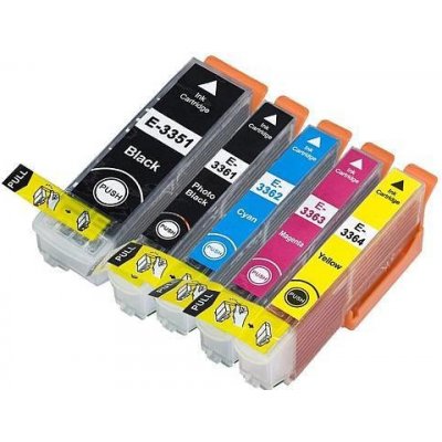 5 cartouches encre EPSON 33XL - T3351-33-61-3362-3363-3364 EPSON ORANGE  compatible