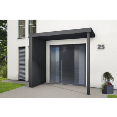 Gutta BS Plus XL antracit 250x125 cm levý bok se sloupkem a odtokem vody – Hledejceny.cz