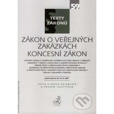 Zákon o veřejných zakázkách, Koncesní zákon - C. H. Beck – Hledejceny.cz