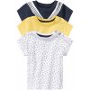 Kojenecké tričko a košilka Lupilu Dětské triko BIO 3kusy bílá žlutá námořnická modrá