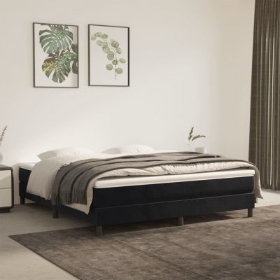 Petrashop 3144341 boxspring postel s matrací černá samet