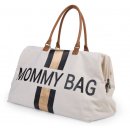 Childhome Mommy Bag Big Canvas Off White Stripes černá/zlatá