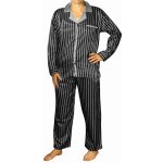 Guante Satin K150814 pánské pyžamo dlouhé propínací kostičky černé – Zboží Mobilmania