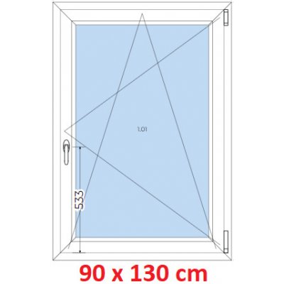Soft Plastové okno 90x130 cm otevíravé a sklopné