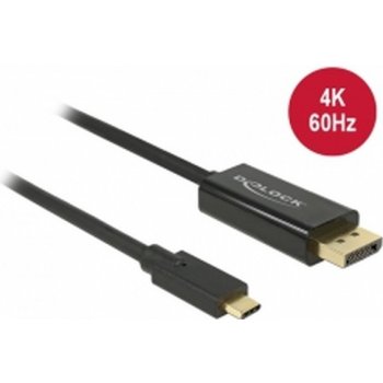 Delock DL1062 USB Type-C™ male > Displayport male (DP Alt Mode) 4K 60 Hz, 1m, černý