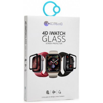 Coteetci 4D sklo s celoplošným lepením a černým lemem pro Apple Watch 42 mm CS2213-42 – Zboží Živě