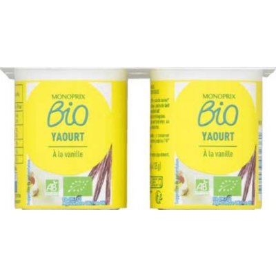 Monoprix Biologique Bio jogurt s vanilkovou příchutí 4 x 125 g – Zboží Dáma