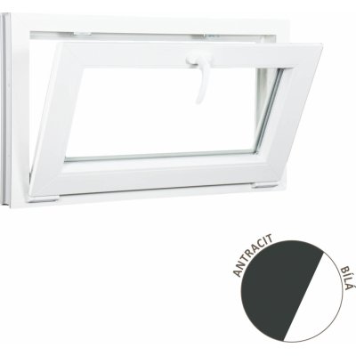 ALUPLAST Sklopné plastové okno antracit/bílé 120x60