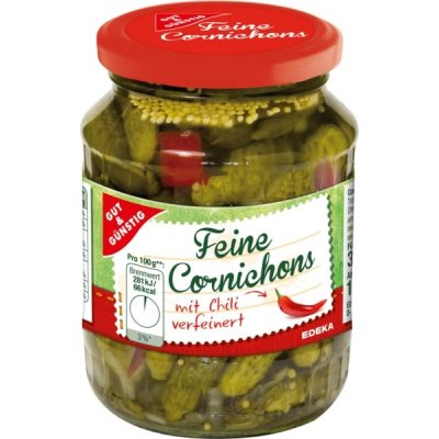 G&G Cornichons nakládané mini okurky s chilli 370 ml – Hledejceny.cz