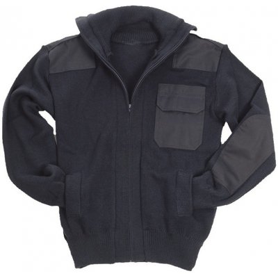 Mil-Tec Cardigan svetr na zip s kapsou navy