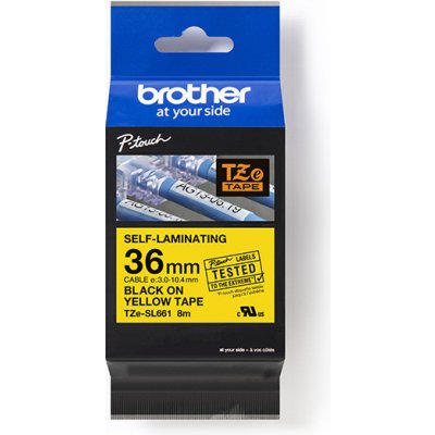 Brother TZE-SL661 černý tisk/žlutý podklad 8 m x 36 mm – Zboží Mobilmania