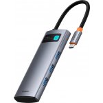 Baseus Metal Gleam Series 7v1 USB-C HUB Dokovací Stanice Space Grey – Sleviste.cz