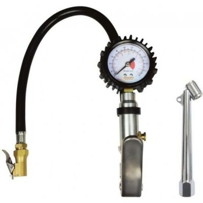 Jonnesway Pneuhustič s manometrem 0-220PSI / 0-15bar, + vyhnutá oboustranná hustící koncovka - JW-AG010038S | Zboží Auto