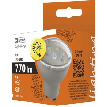 Emos LED žárovka Classic MR16 8W GU10 Neutrální bílá