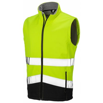 Result Safe-Guard Potisknutelná reflexní Safety Softshell vesta fluorescenční žluto/černá