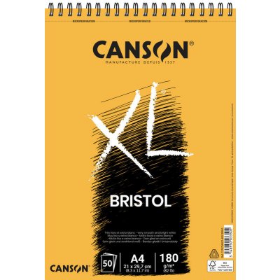 Canson Grafický blok XL Bristol A4 180g 50 listů kroužkový – Zboží Dáma