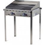 Hendi Plynový gril Green Fire 2 hořáky, Smaltovaná litinová plotýnka a mřížka o velikosti GN 1/1, 11,6kW, 740x615x(H)825mm – Sleviste.cz