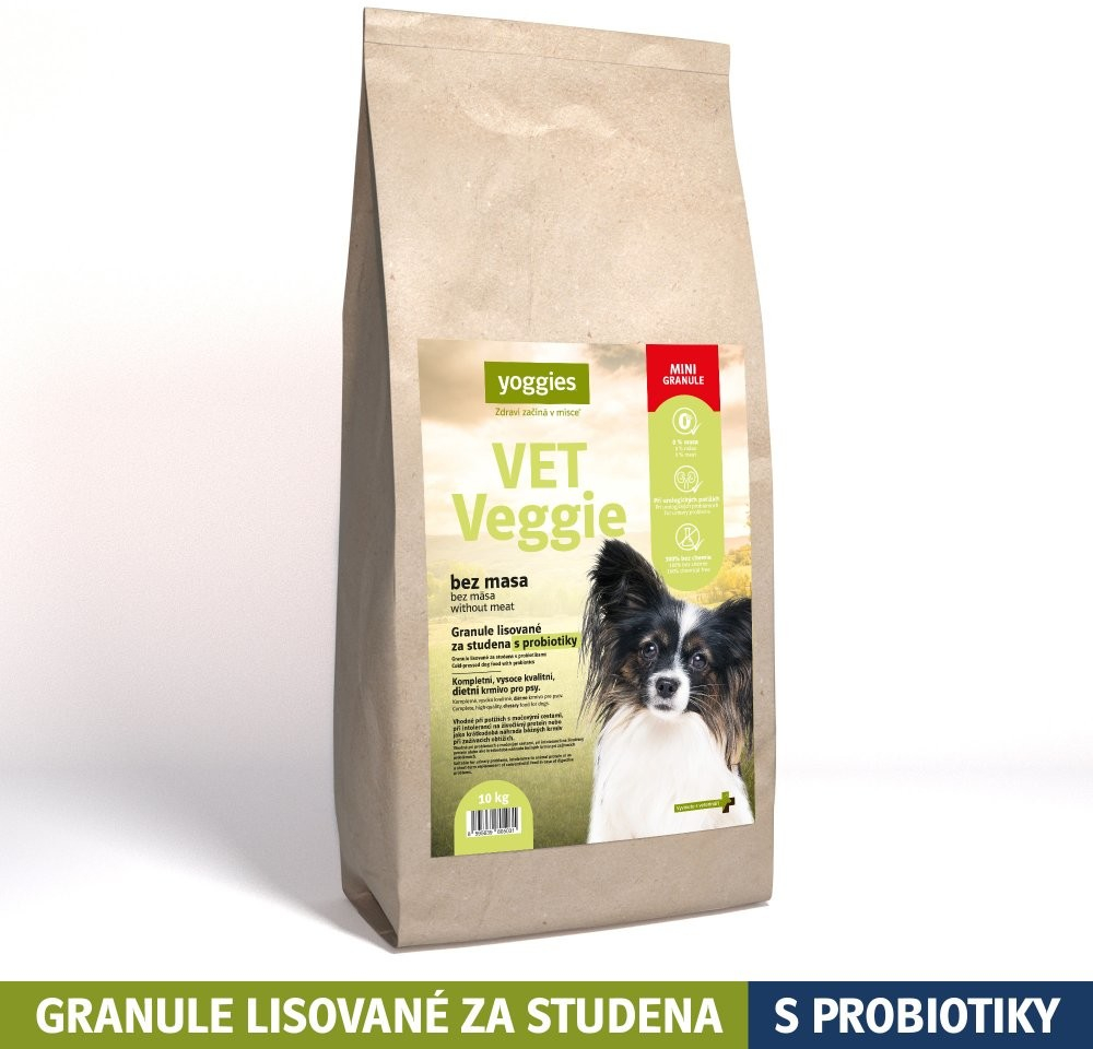 Yoggies VET Veggie bez masa minigranule lisované za studena s probiotiky 10 kg