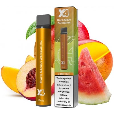 X4 Bar Peach Mango Watermelon 20 mg 600 potáhnutí – Zboží Dáma