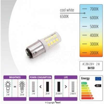 Žárovka bajonetová LED BA15D TEXI, 240 V 2 W – Zboží Dáma