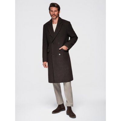 Ombre pánský kabát OM-COWC-0133 dark brown – Zboží Mobilmania