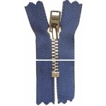 Kovový zip, nedělitelný, slabý - 22cm - modrý - BALENÍ 10 ks – Sleviste.cz