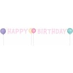 Amscan Banner Happy Birthday pastelové balóny 150 x 13,8 cm