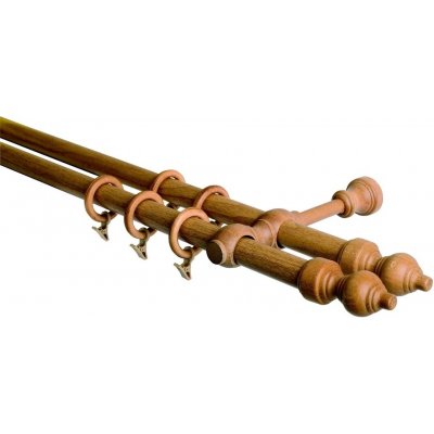 HEBR Garnýž dřevěná dub dvojitá 400 cm – Hledejceny.cz