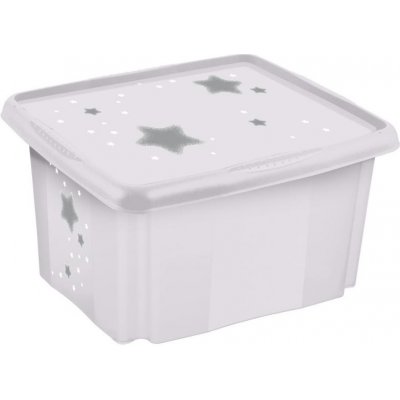 Keeeper úložný box s víkem Stars bílá 45 l
