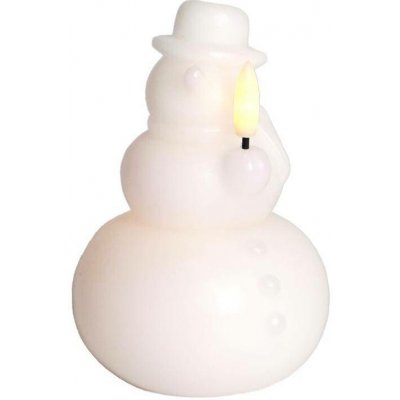 SIRIUS LED svíčka z pravého vosku na baterie sněhulák, bílý, 12,6 cm , CR2032 – Hledejceny.cz