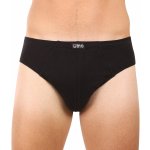 Gina 71055P pánské slipy s žebrovým úpletem černá – Zboží Dáma