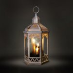 Solight LED vánoční lucerna bílá 33cm 3x LED svíčka 3x AAA – Zbozi.Blesk.cz