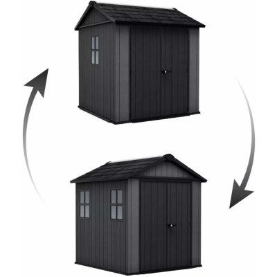 Keter Newton Plus wide 7x7,5 šedý s podlahou 259108 – Zboží Mobilmania