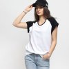 Dámská Trička Urban Classics Ladies Contrast Raglan Tee white black