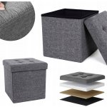 SONGMICS Úložný sedací box čalouněný skládací 38x38 cm tmavě šedý – Zboží Dáma