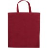 Nákupní taška a košík Bavlněná taška OEKO TEX s krátkýma ušima 140 g/m? červená bordó