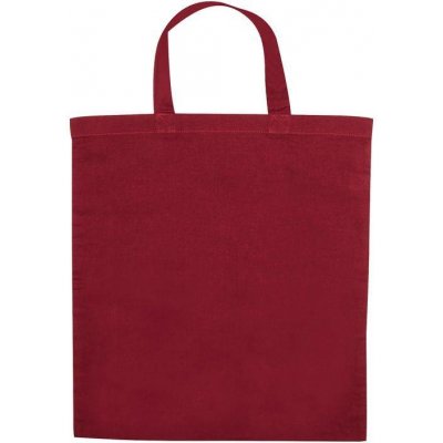 Bavlněná taška OEKO TEX s krátkýma ušima 140 g/m? červená bordó
