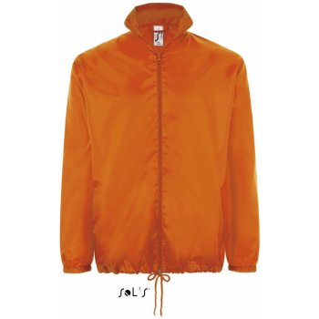 Sol's základní lehká větrovka kapucí v límci a kapsami na zip Oranžová