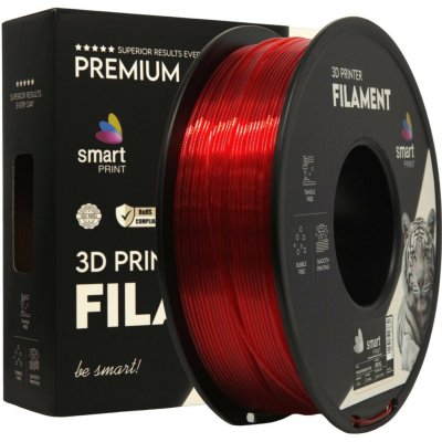 Smart Print Filament PETG transparentní červená 1.75mm 1kg – Zboží Živě