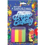 Svíčky na dort neonové s nápisem Happy Birthday Alvarak – Zboží Dáma