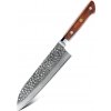 Kuchyňský nůž UG Grill Nůž Santoku hammer 18,5 32 cm Damašková ocel 67 dřevo palisandr