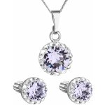 Swarovski sada s krystaly náušnice řetízek a přívěsek fialové kulaté 39352.3 violet – Zboží Mobilmania