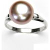 Prsteny Čištín Stříbrný prstýnek přírodní perla růžová velká T 1510