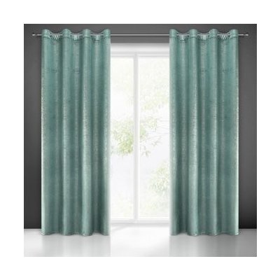 Dekorační velvet závěs s kroužky SUZIE 140x250 cm, tyrkysová, (cena za 1 kus) MyBestHome – Sleviste.cz