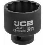 JCB Tenkostěnná nárazová hlavice 1/2" 36mm 12-hran Cr-Mo Nástrojový klíč – Zboží Mobilmania