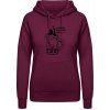 Dámská mikina s potiskem AWDis Hoodie mikina Pivo pro vyvolené Purpurovočervená