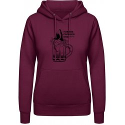 AWDis Hoodie mikina Pivo pro vyvolené Purpurovočervená